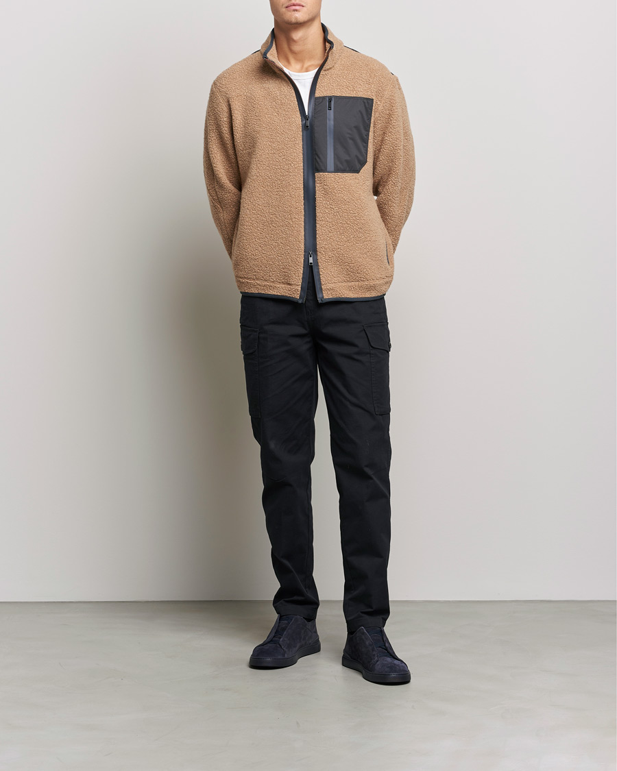 Herren | Pullover | Zegna | Camel Fleece Full Zip Brown