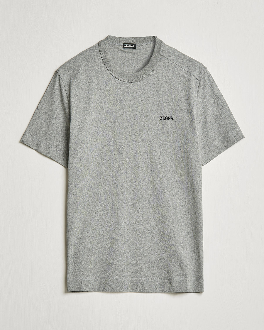 Herren | T-Shirts | Zegna | Premium Cotton T-Shirt Grey Melange