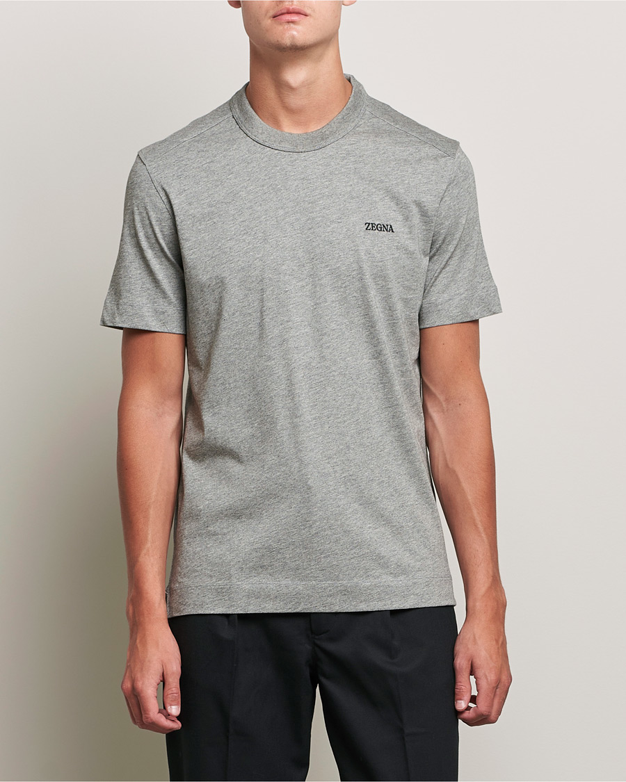 Herren | T-Shirts | Zegna | Premium Cotton T-Shirt Grey Melange