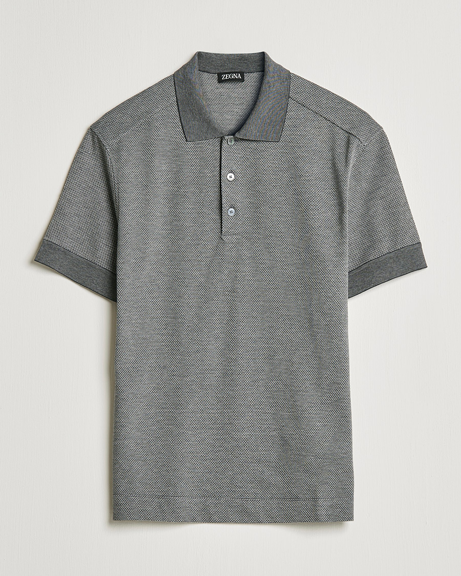 Herren | Poloshirts | Zegna | Cotton/Silk Short Sleeve Polo Grey