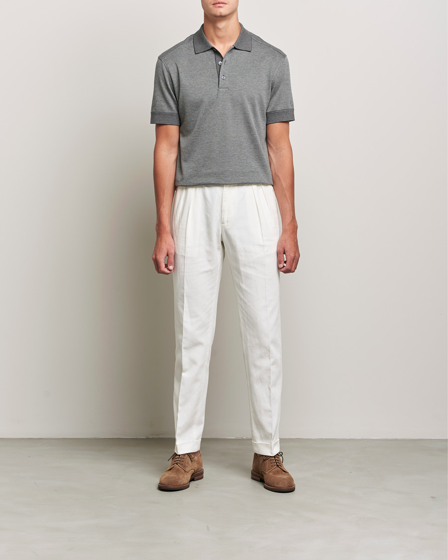 Herren | Poloshirts | Zegna | Cotton/Silk Short Sleeve Polo Grey