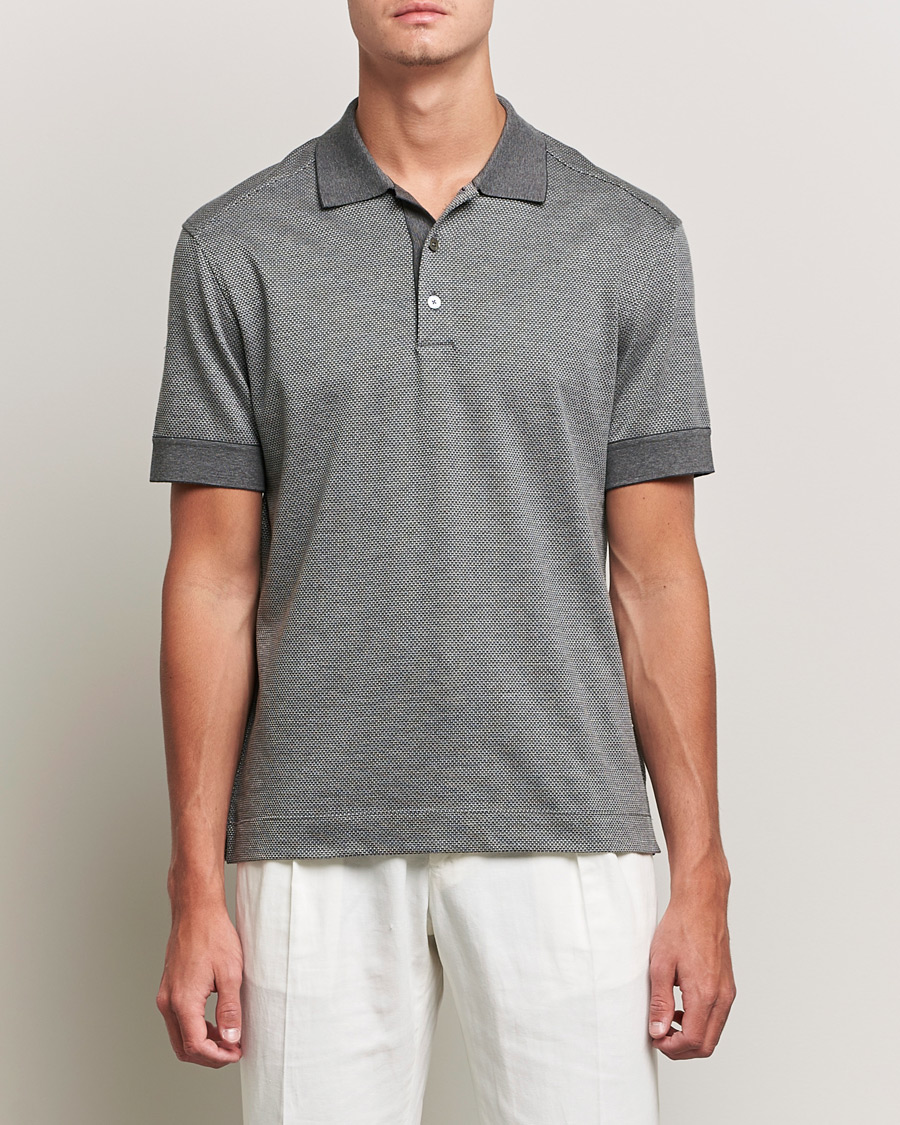 Herren | Poloshirts | Zegna | Cotton/Silk Short Sleeve Polo Grey