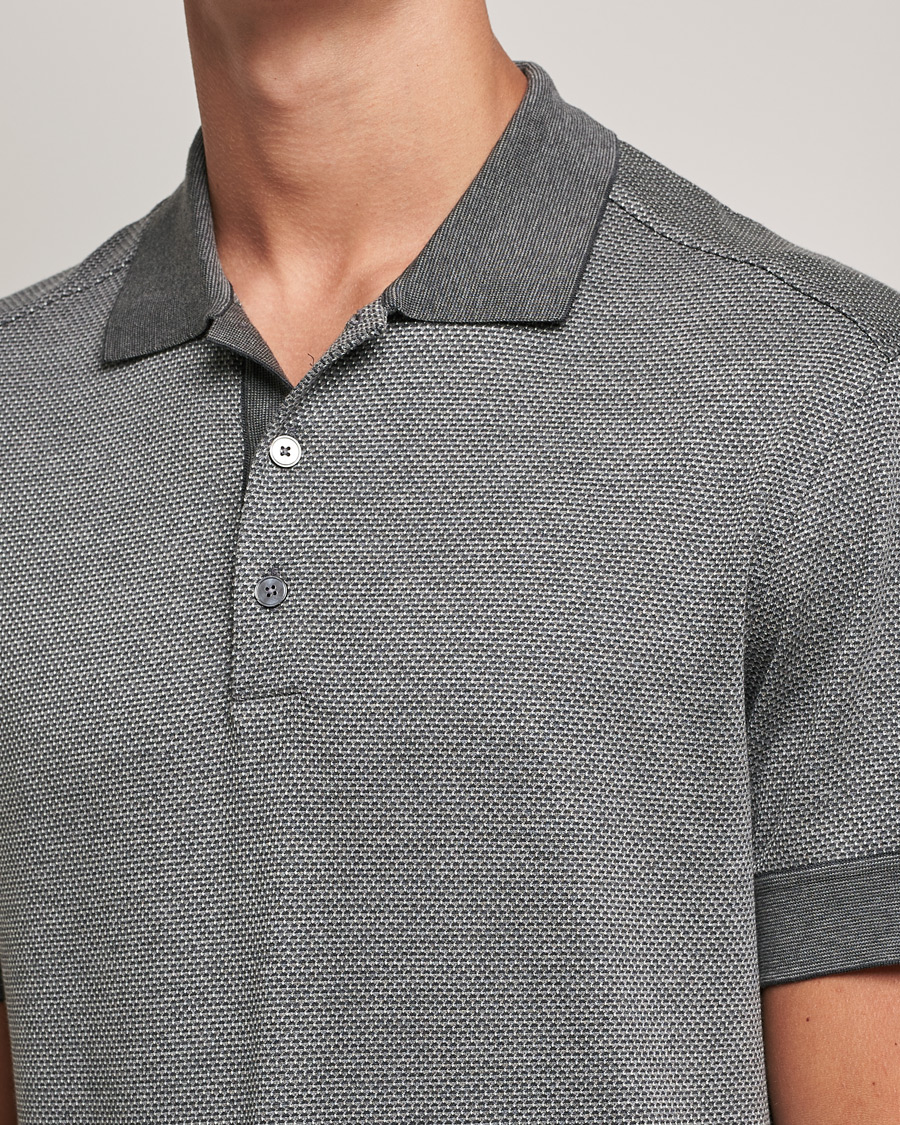 Herren | Poloshirts | Zegna | Cotton/Silk Short Sleeve Polo Grey