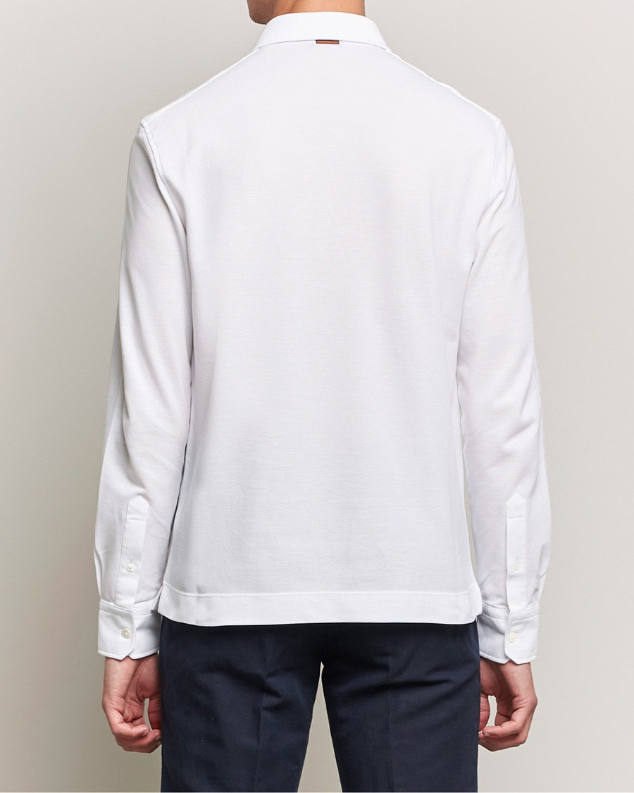Herren | Pullover | Zegna | Long Sleeve Cotton Piquet Polo White