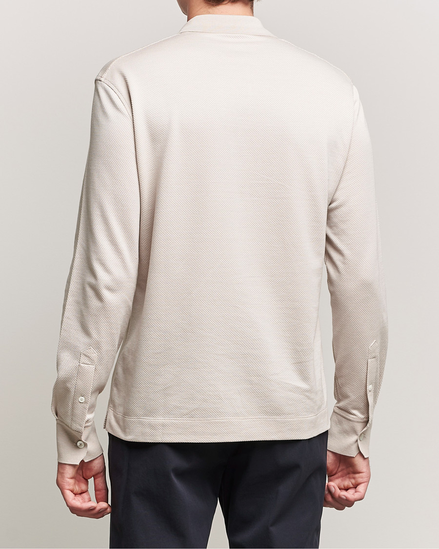 Herren | Pullover | Zegna | Cotton/Silk Long Sleeve Polo Beige
