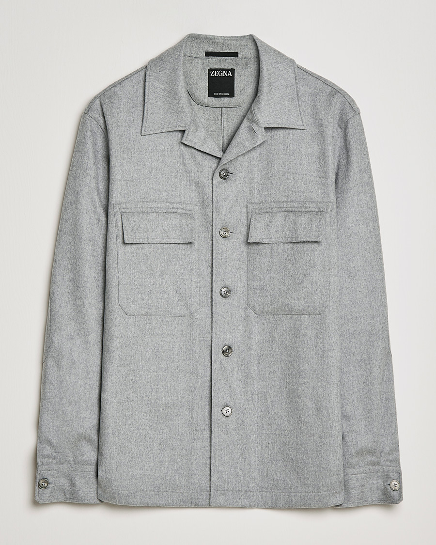 Herren | Hemden | Zegna | Oasi Cashmere Overshirt Light Grey