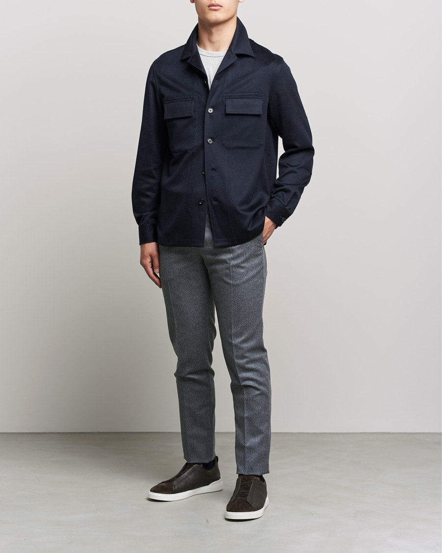 Herren | Hemden | Zegna | Oasi Cashmere Overshirt Navy