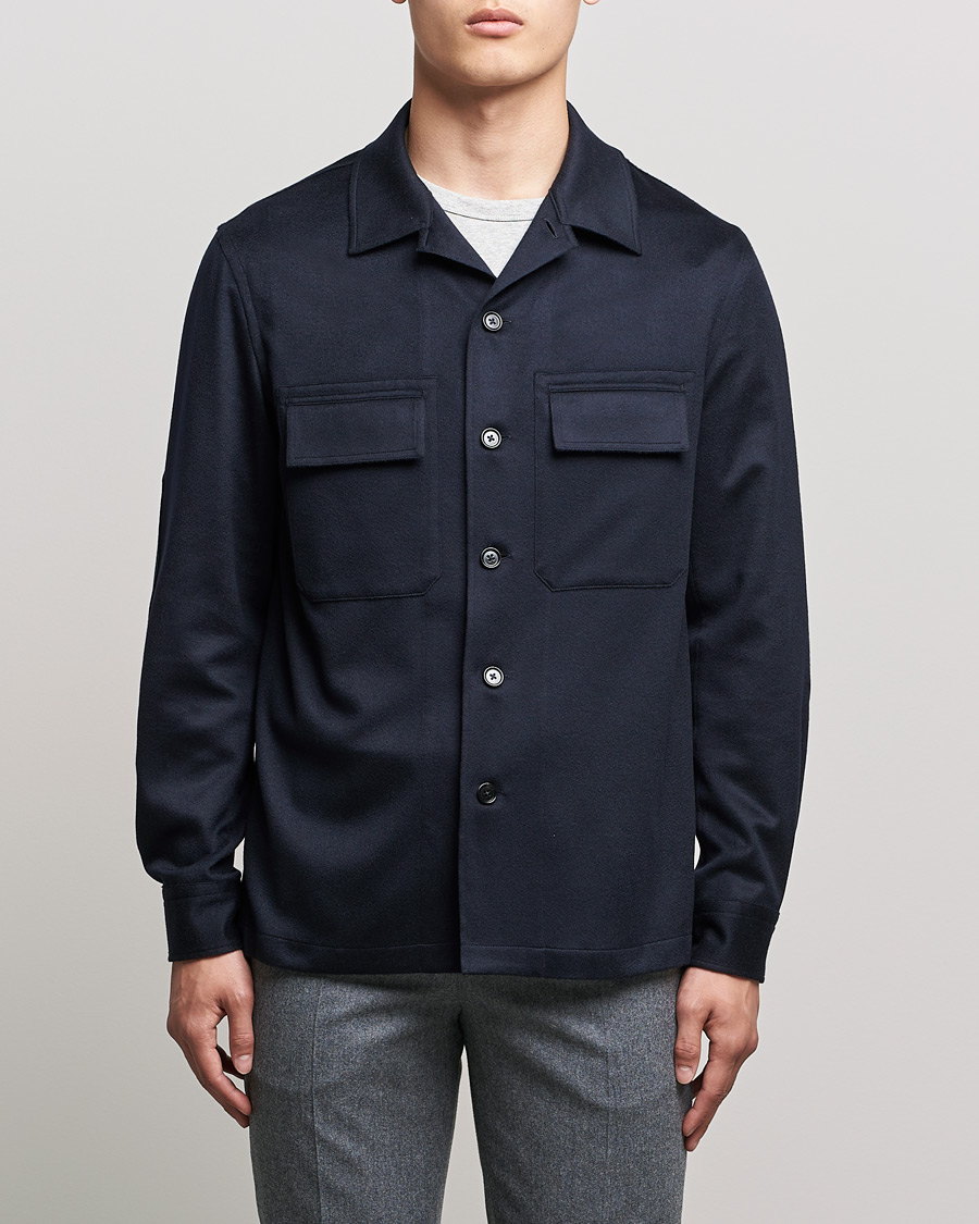 Herren | Hemden | Zegna | Oasi Cashmere Overshirt Navy