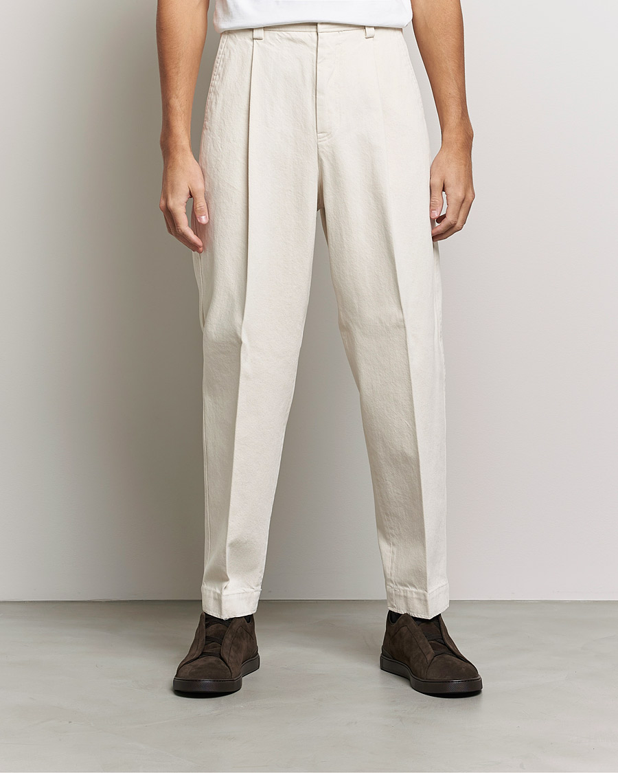 Herren | Hosen | Zegna | Pleated Bull Denim Pants Off White