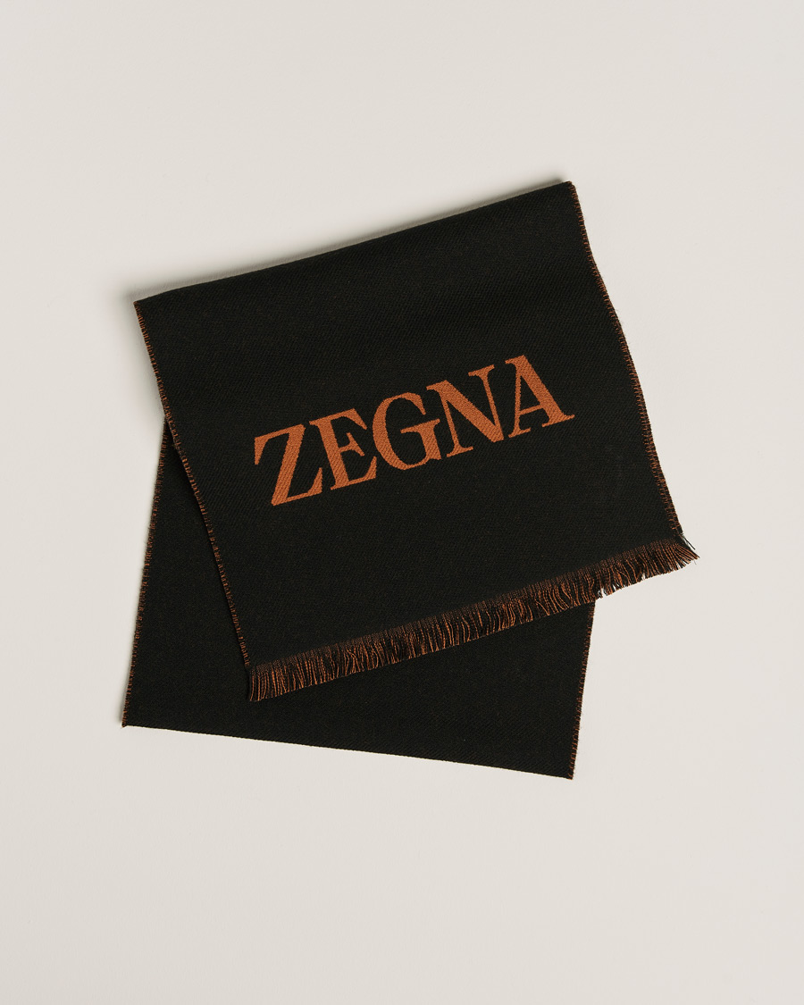 Herren | Zegna Bicolor Wool Scarf Black | Zegna | Bicolor Wool Scarf Black