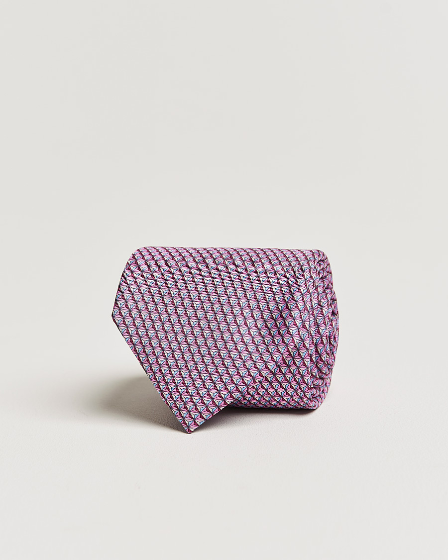 Herren | Zegna Printed Silk Tie Pink | Zegna | Printed Silk Tie Pink