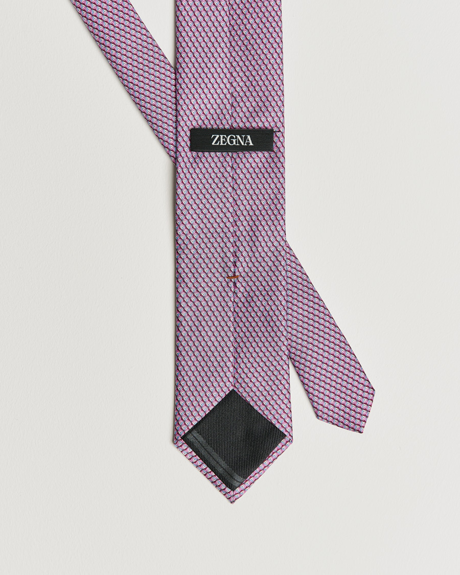Herren | Zegna Printed Silk Tie Pink | Zegna | Printed Silk Tie Pink
