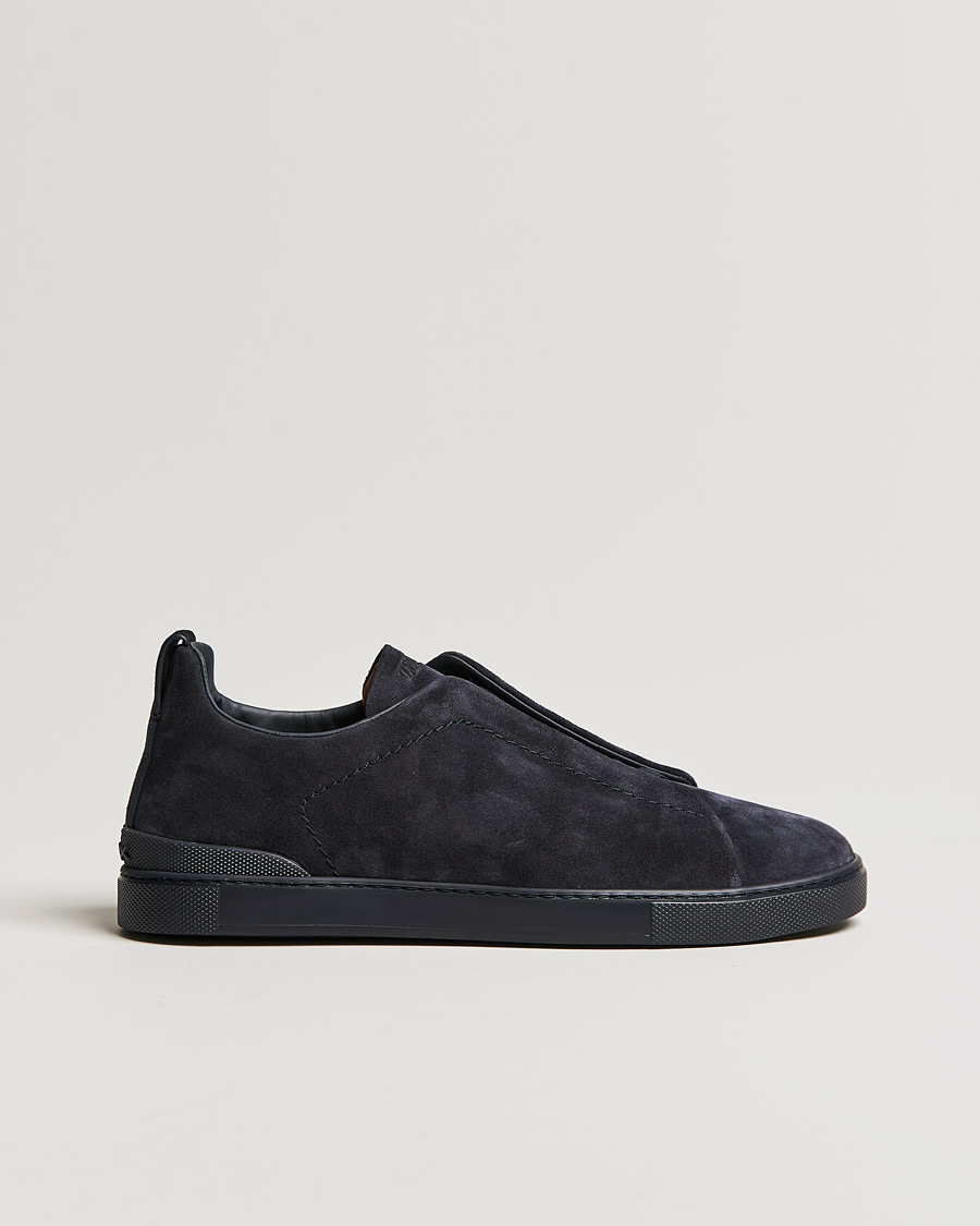 Herren | Zegna Triple Stitch Sneakers Full Navy Suede | Zegna | Triple Stitch Sneakers Full Navy Suede