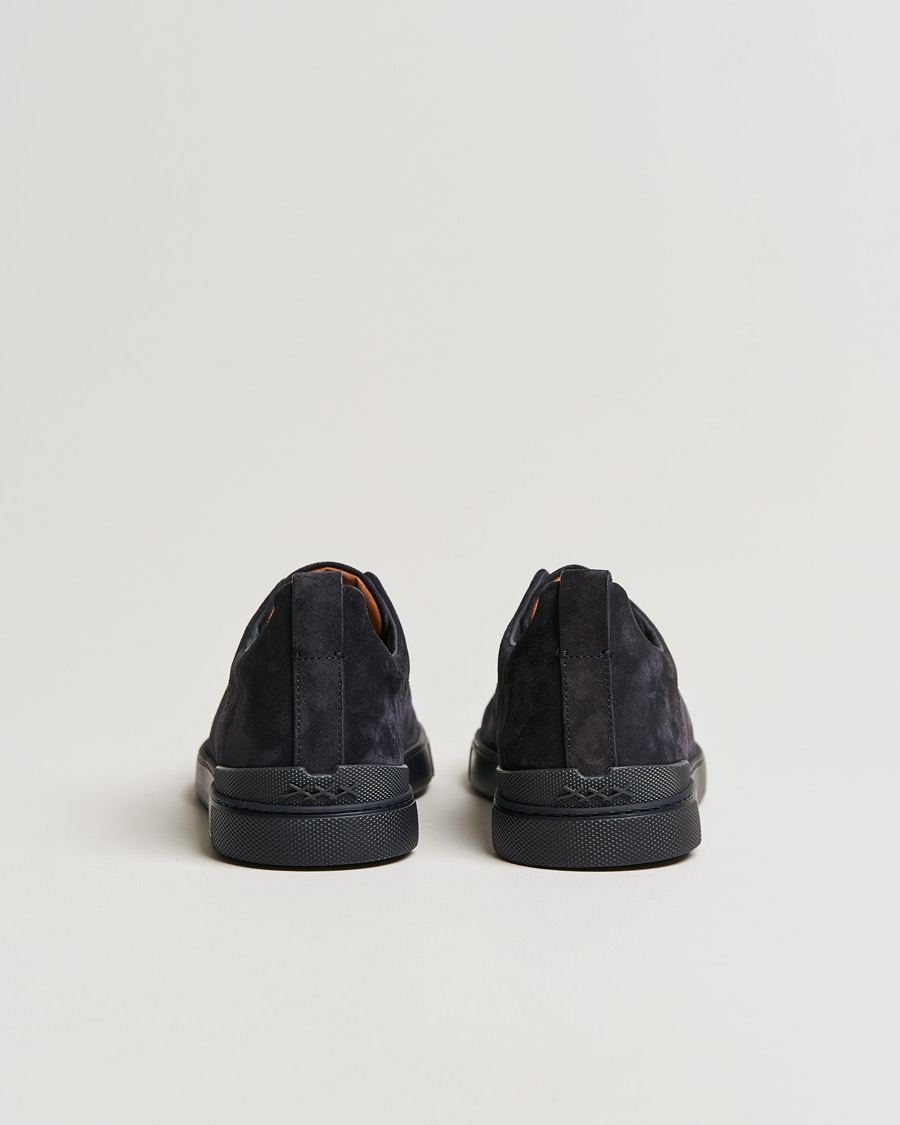 Herren | Zegna Triple Stitch Sneakers Full Navy Suede | Zegna | Triple Stitch Sneakers Full Navy Suede