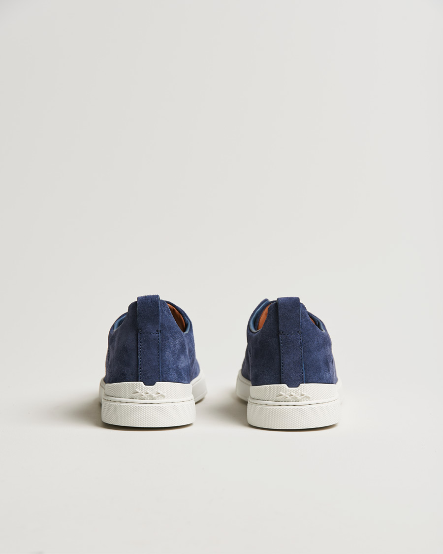 Herren | Zegna Triple Stitch Sneaker Blue Suede | Zegna | Triple Stitch Sneaker Blue Suede