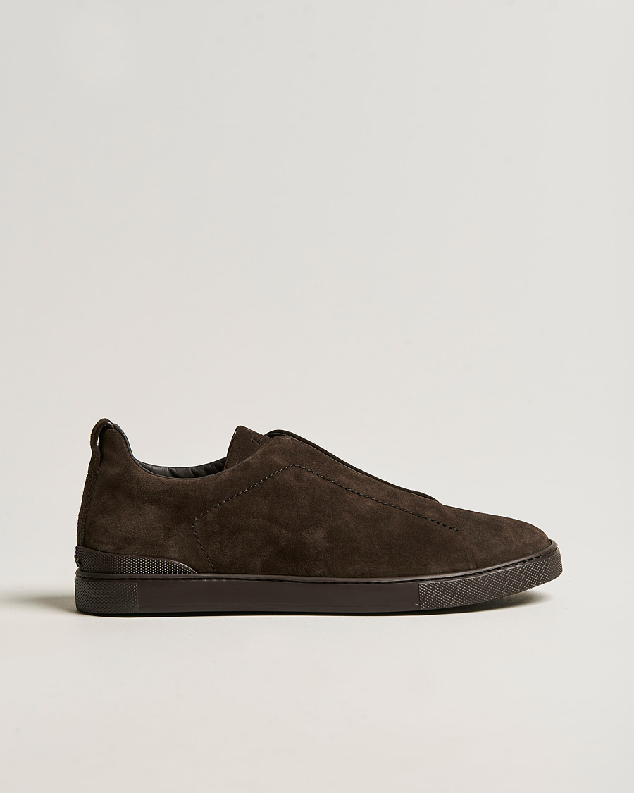 Herren | Zegna Triple Stitch Sneakers Full Brown Suede | Zegna | Triple Stitch Sneakers Full Brown Suede