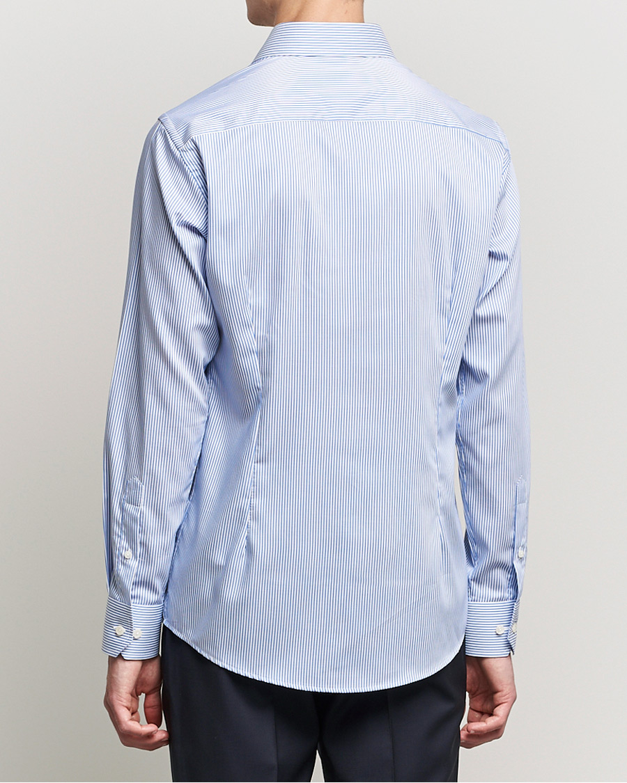 Herren | Hemden | Eton | Bengal Stripe Fine Twill Shirt Royal Blue