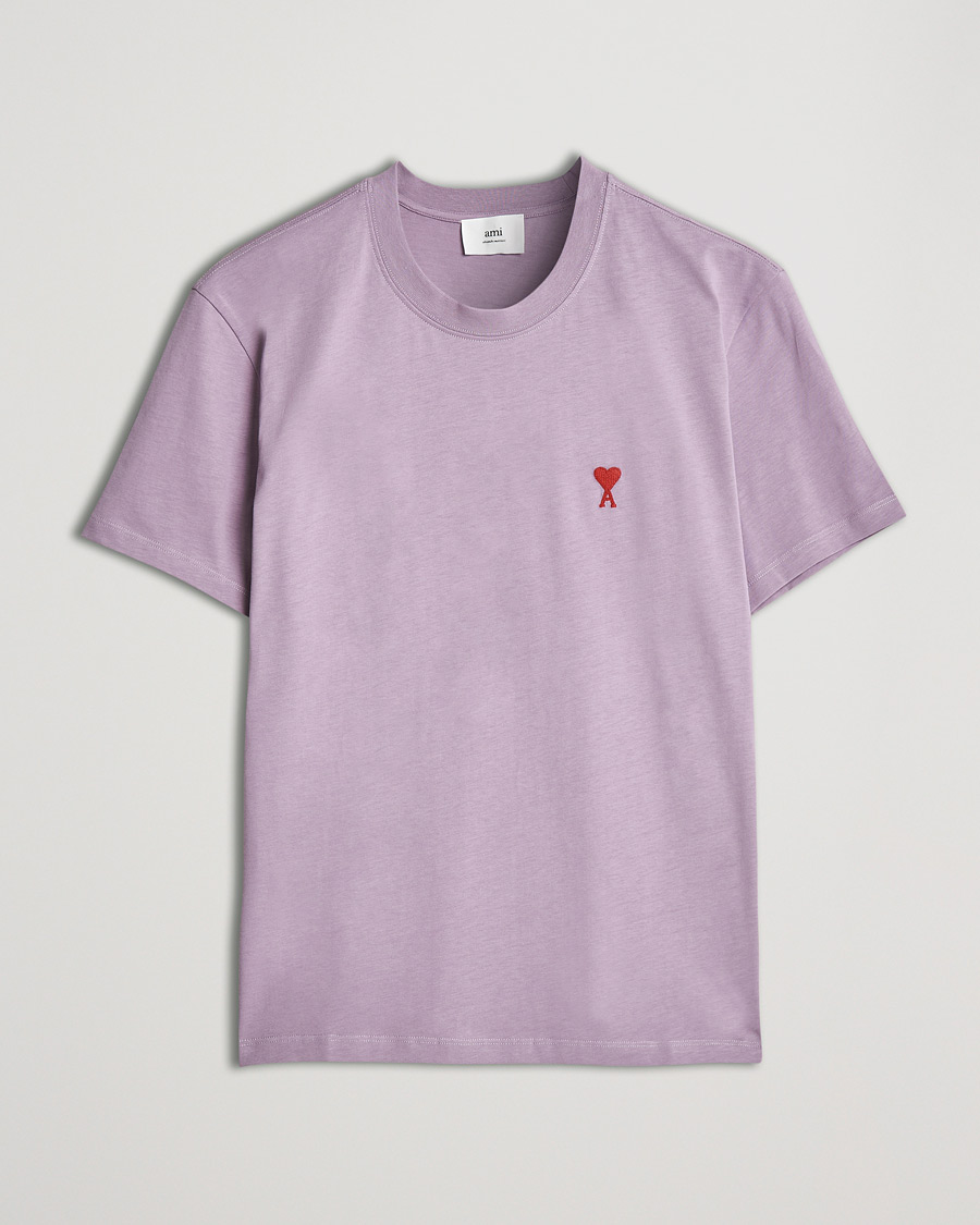 Herren | T-Shirts | AMI | Heart Logo T-Shirt Washed Purple