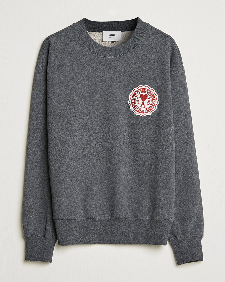 Herren | Pullover | AMI | France Patch Sweatshirt Heather Grey