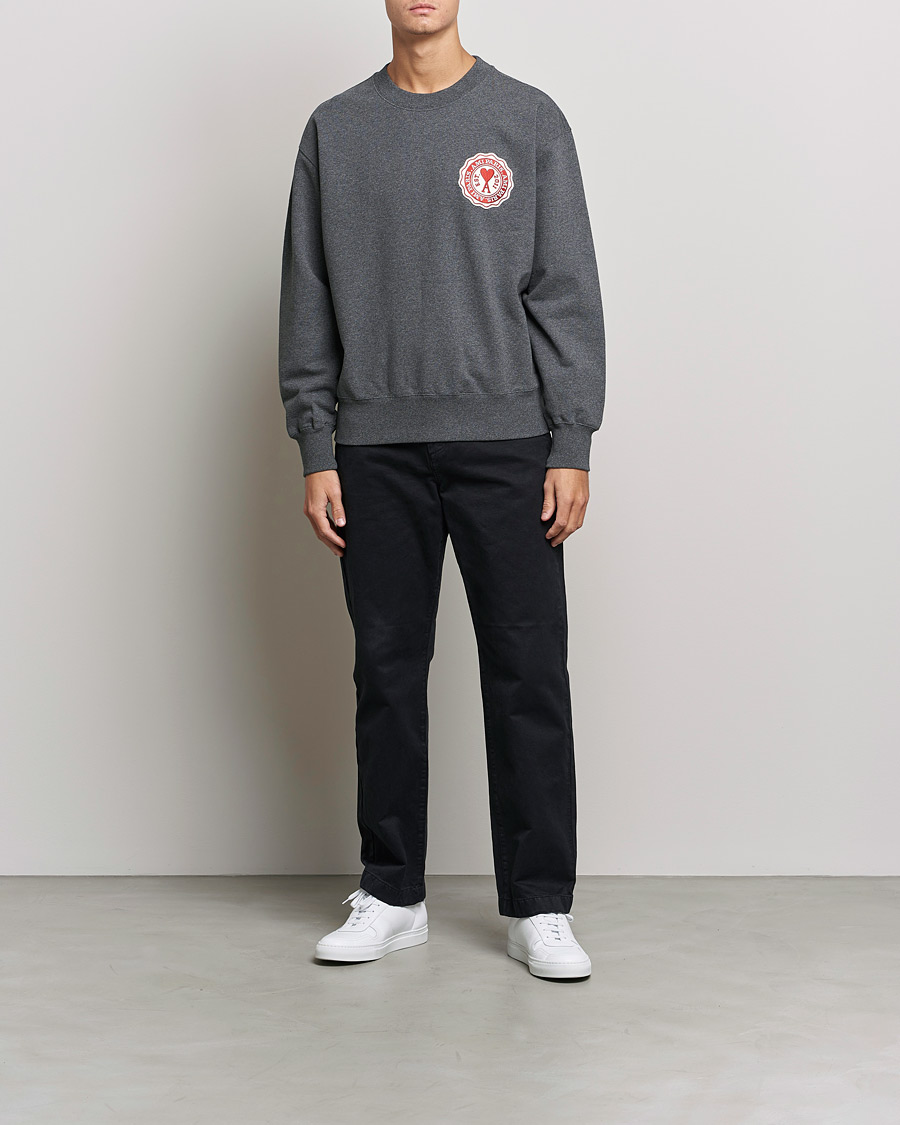 Herren | Pullover | AMI | France Patch Sweatshirt Heather Grey