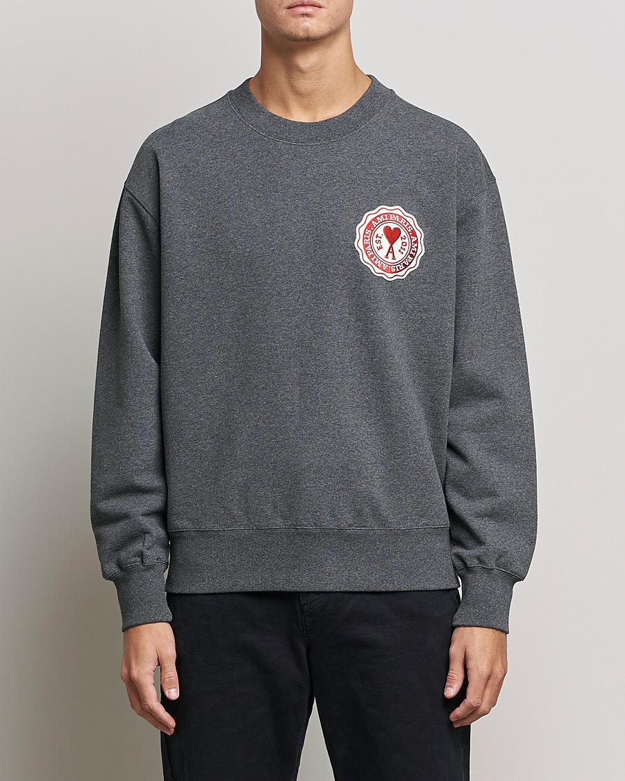 Herren | Pullover | AMI | France Patch Sweatshirt Heather Grey