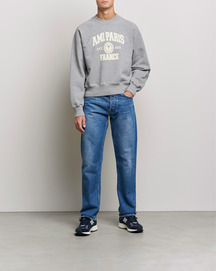 Herren | Pullover | AMI | Paris College Sweatshirt Heather Grey