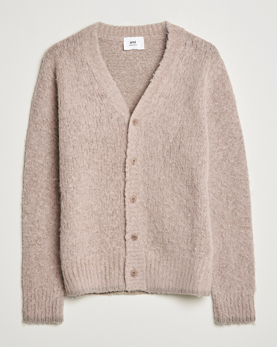 Herren | Pullover | AMI | Brushed Wool Cardigan Beige