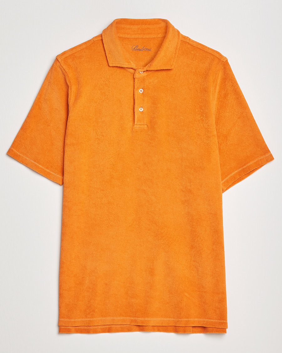 Herren | Poloshirts | Stenströms | Towelling Cotton Poloshirt Orange