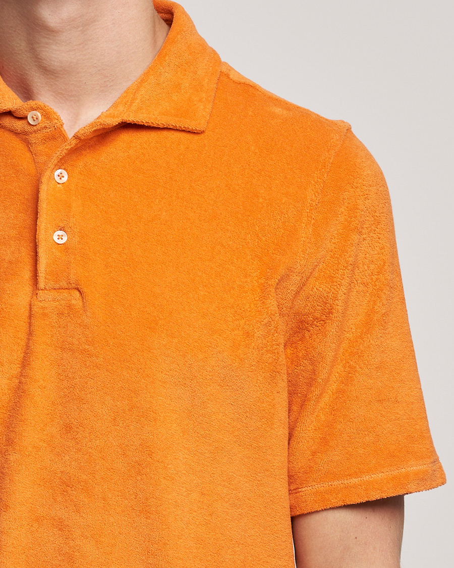 Herren | Poloshirts | Stenströms | Towelling Cotton Poloshirt Orange