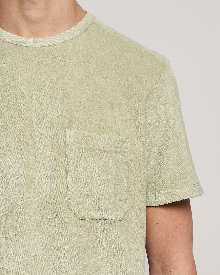 Herren | T-Shirts | Stenströms | Towelling Cotton T-Shirt Olive