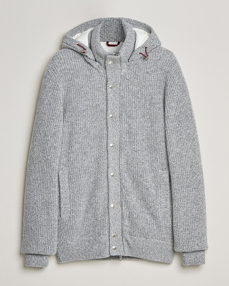 Herren | Jacken | Brunello Cucinelli | Hooded Cashmere Jacket Light Grey