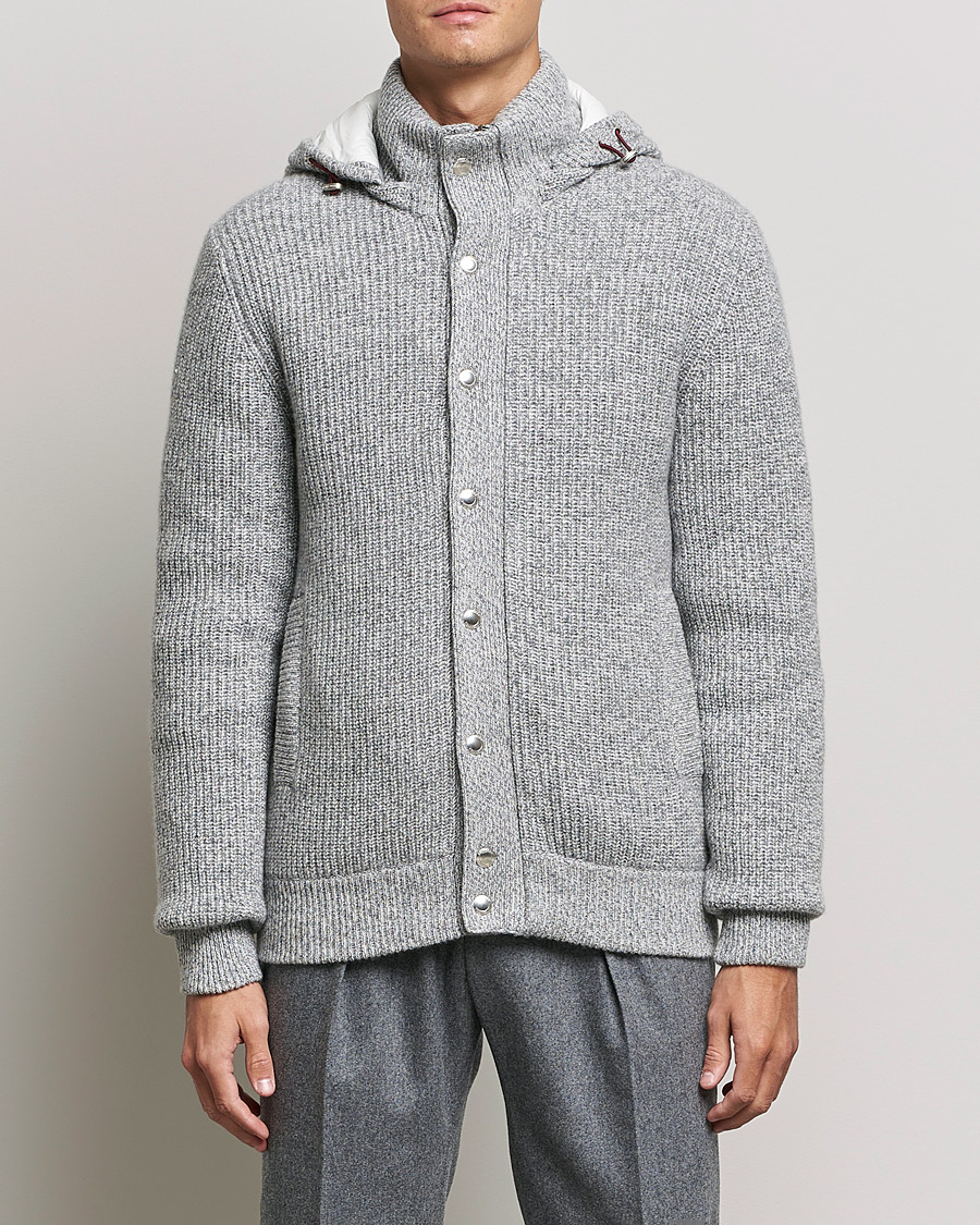 Herren | Jacken | Brunello Cucinelli | Hooded Cashmere Jacket Light Grey