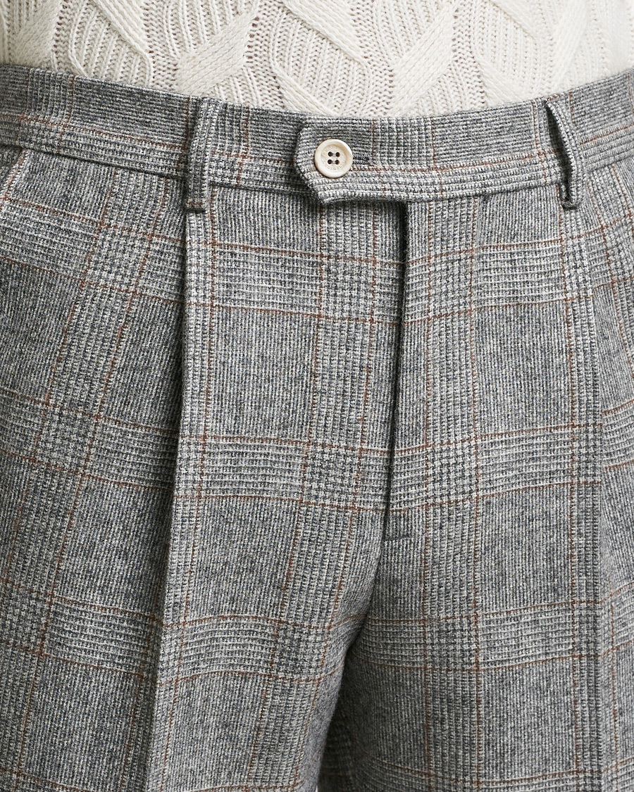 Herren | Anzüge | Brunello Cucinelli | Prince Of Wales Flannel Suit Grey Melange