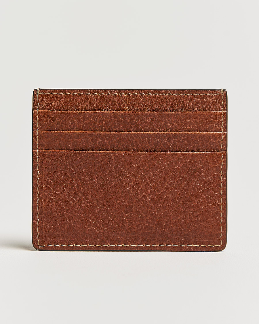 Herren | Brunello Cucinelli Grain Leather Card Holder Cognac | Brunello Cucinelli | Grain Leather Card Holder Cognac