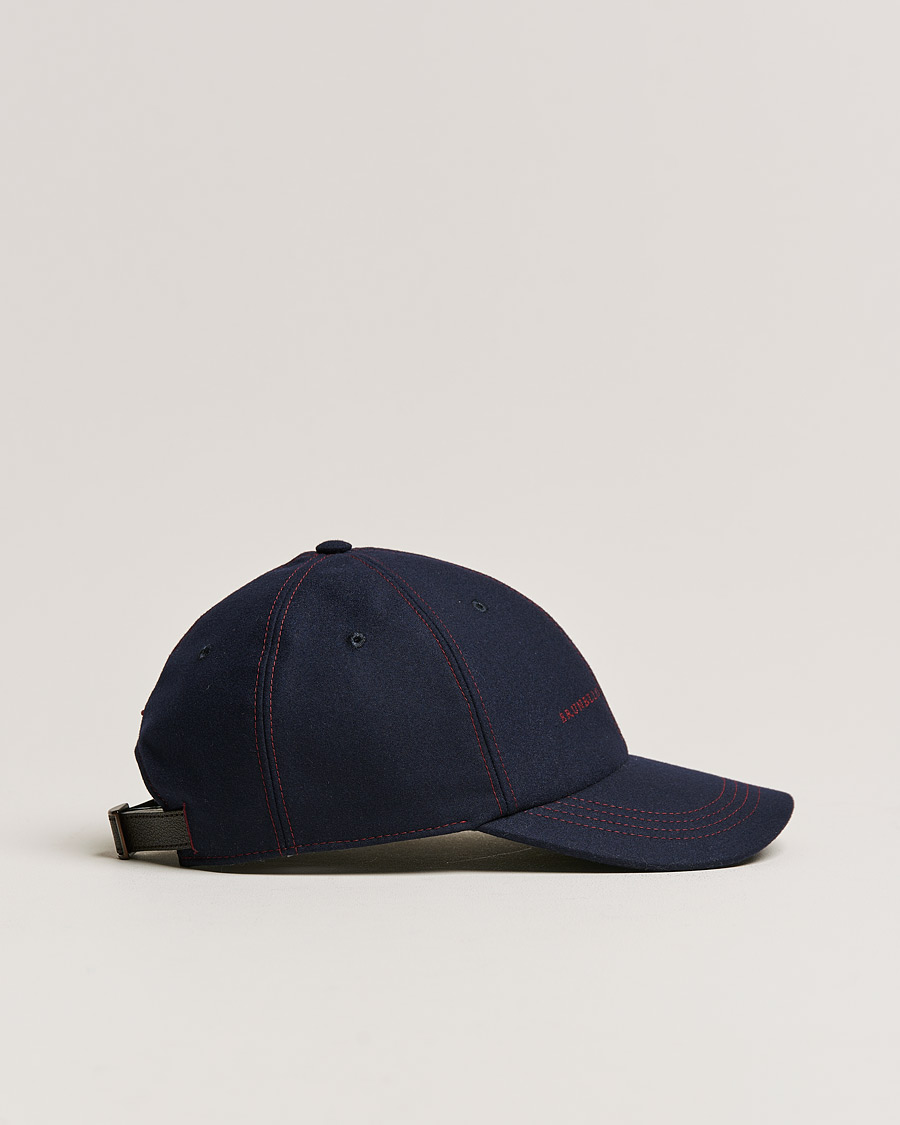 Herren | Brunello Cucinelli Flannel Baseball Cap Navy | Brunello Cucinelli | Flannel Baseball Cap Navy