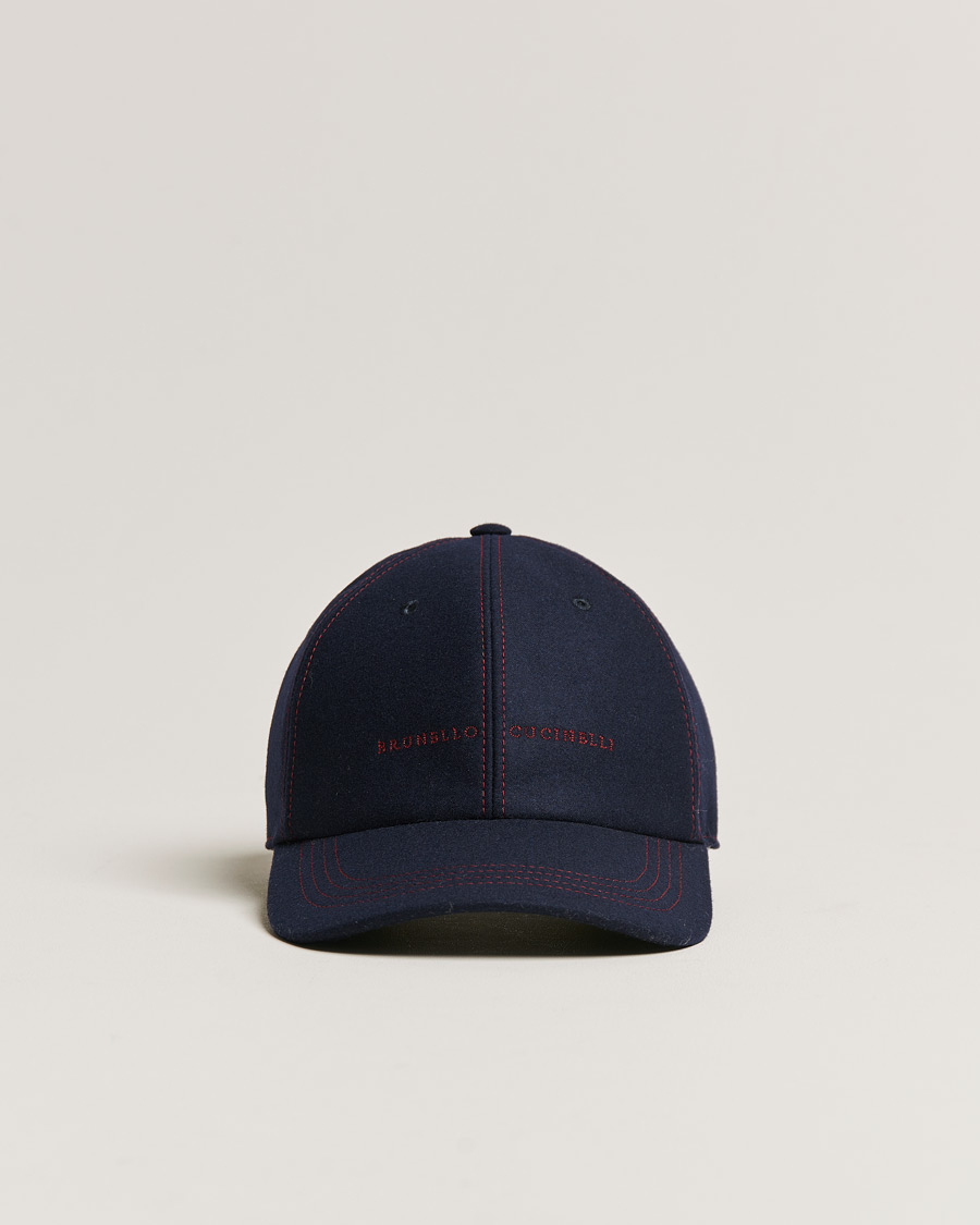 Herren | Brunello Cucinelli Flannel Baseball Cap Navy | Brunello Cucinelli | Flannel Baseball Cap Navy