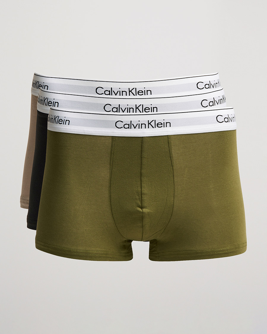 Herren | Unterwäsche | Calvin Klein | Cotton Stretch 3-Pack Trunk Beige/Black/Olive