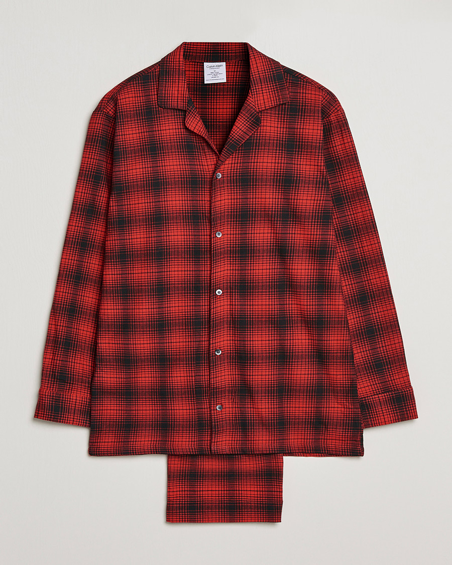 Herren | Schlafanzüge & Bademäntel | Calvin Klein | Cotton Checked Pyajama Set Red/Black