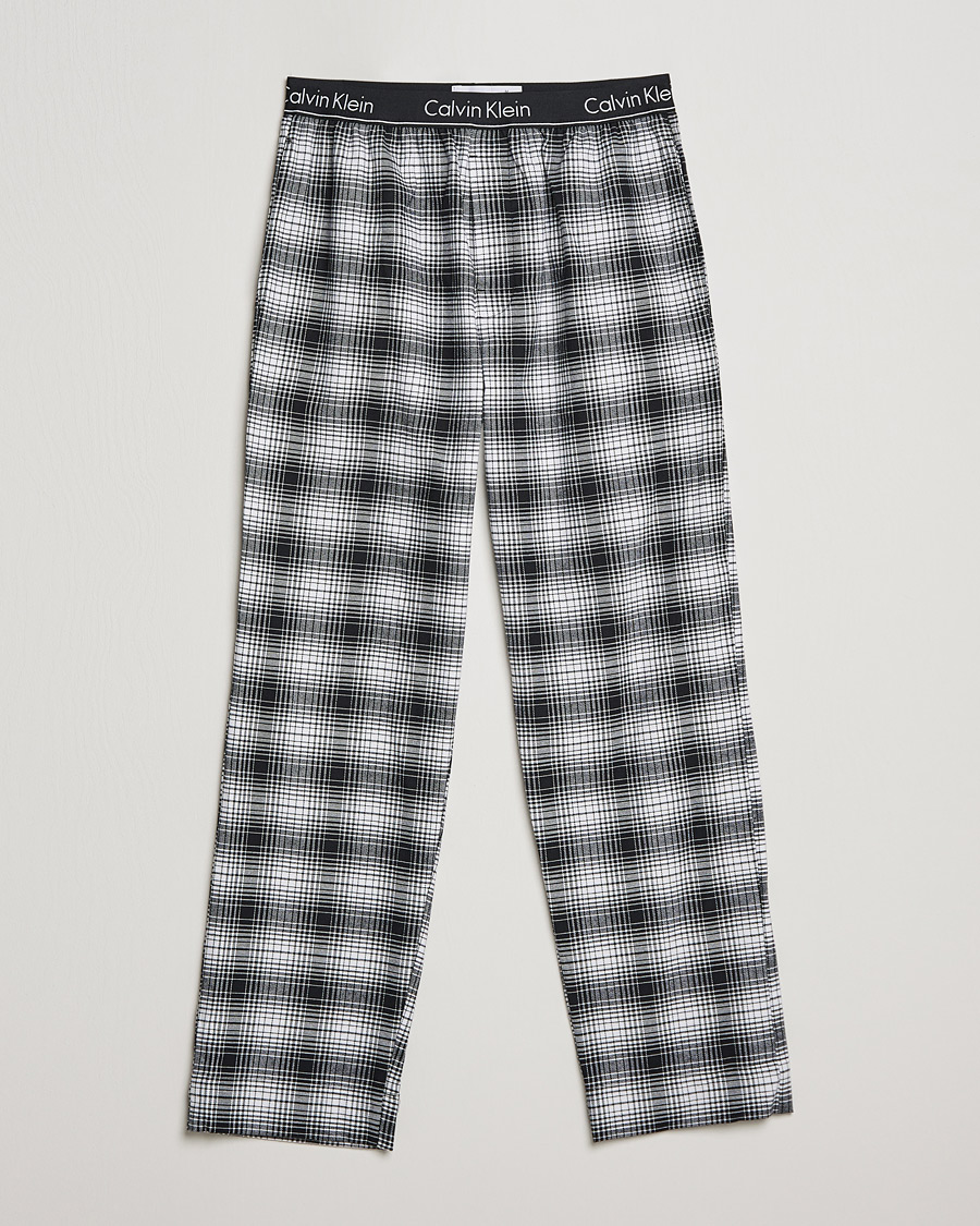 Herren | Schlafanzüge & Bademäntel | Calvin Klein | Brushed Cotton Checked Pyjama Pants Black/White