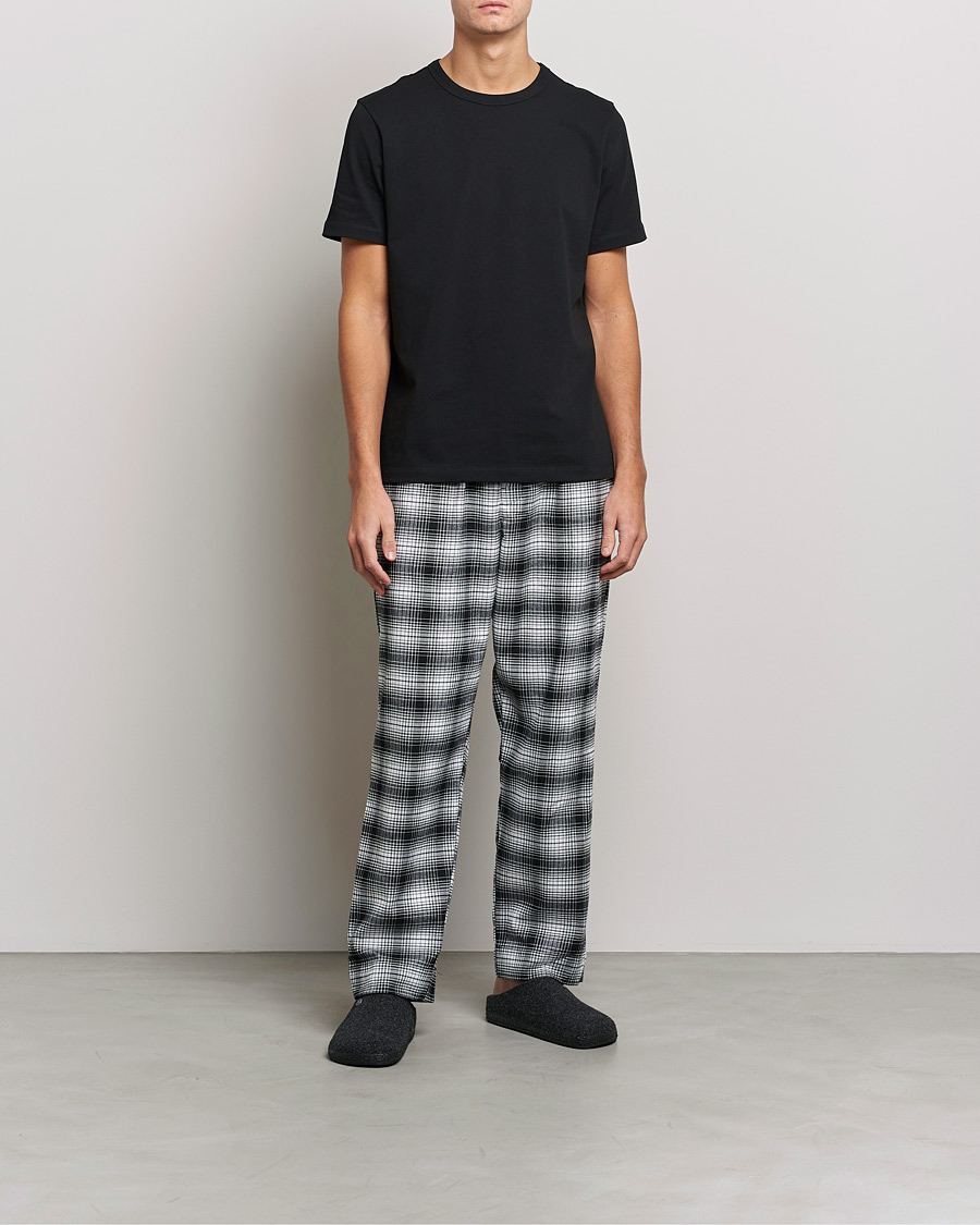 Herren | Schlafanzüge & Bademäntel | Calvin Klein | Brushed Cotton Checked Pyjama Pants Black/White