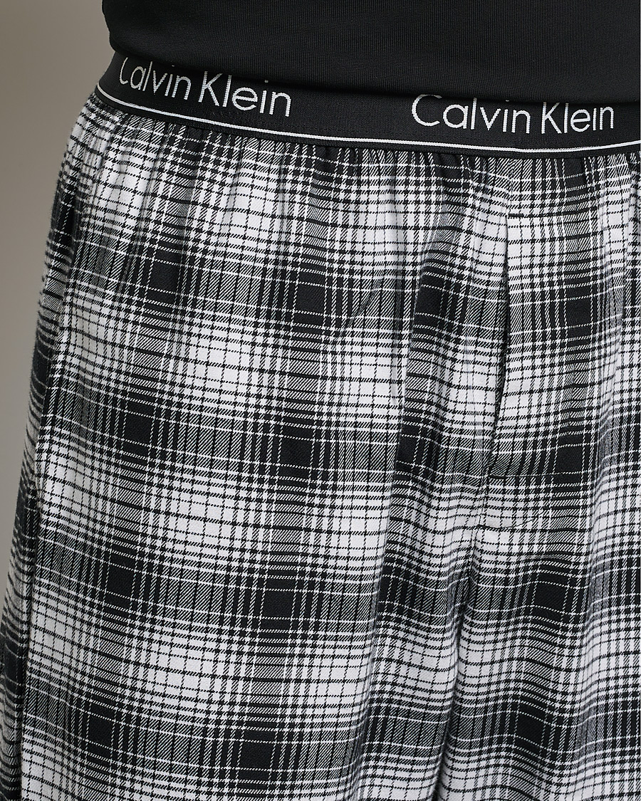 Herren | Schlafanzüge & Bademäntel | Calvin Klein | Brushed Cotton Checked Pyjama Pants Black/White