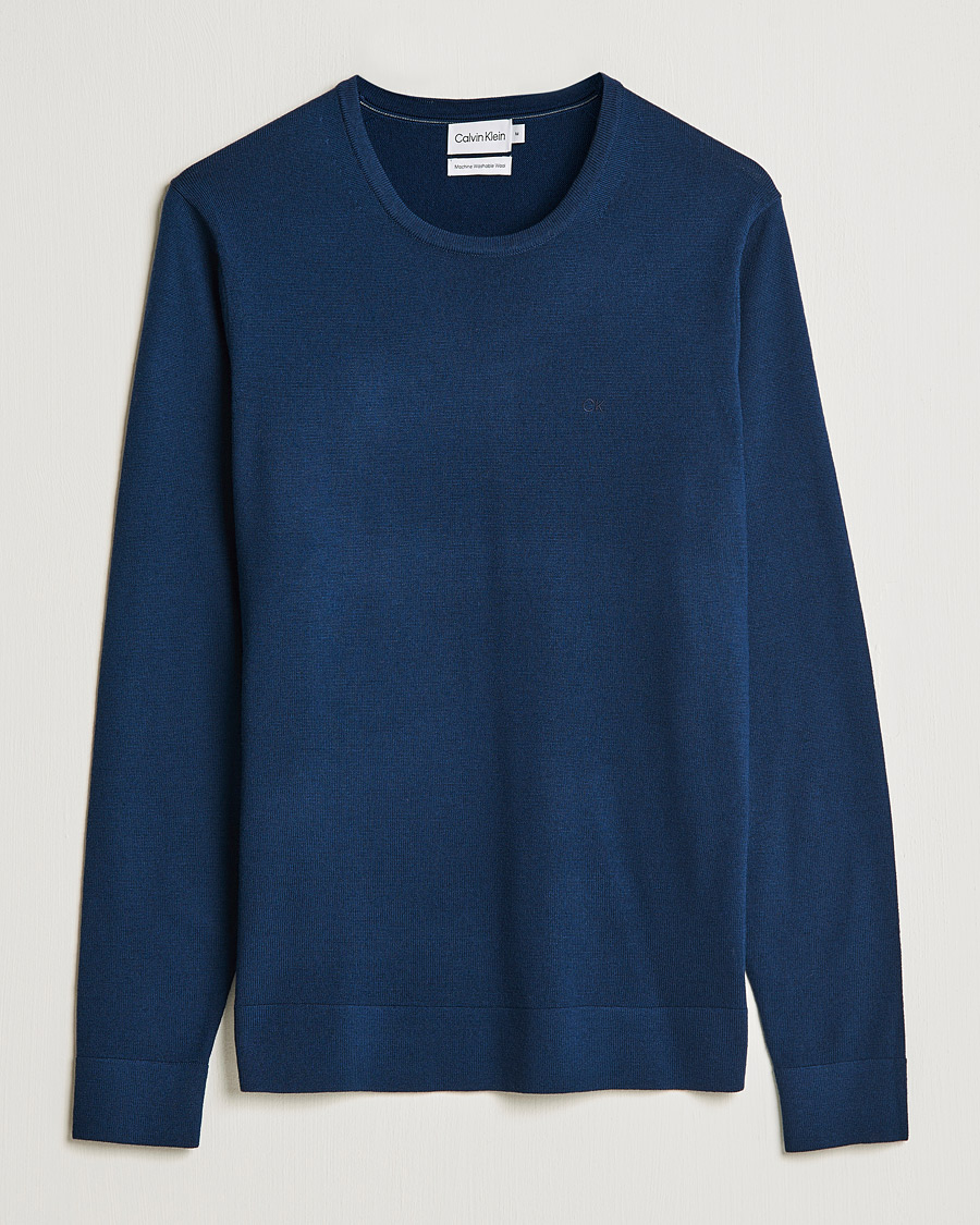 Herren | Pullover | Calvin Klein | Superior Wool Crew Neck Sweater Navy