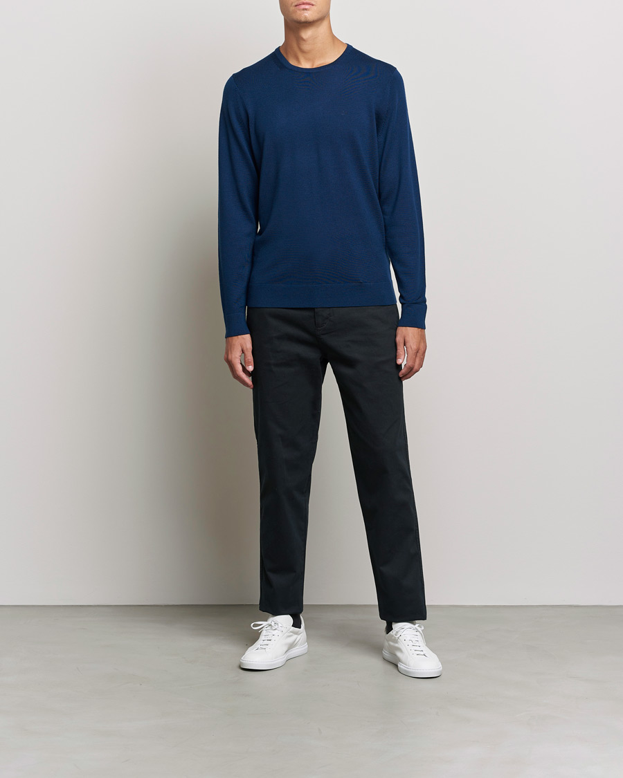 Herren | Pullover | Calvin Klein | Superior Wool Crew Neck Sweater Navy
