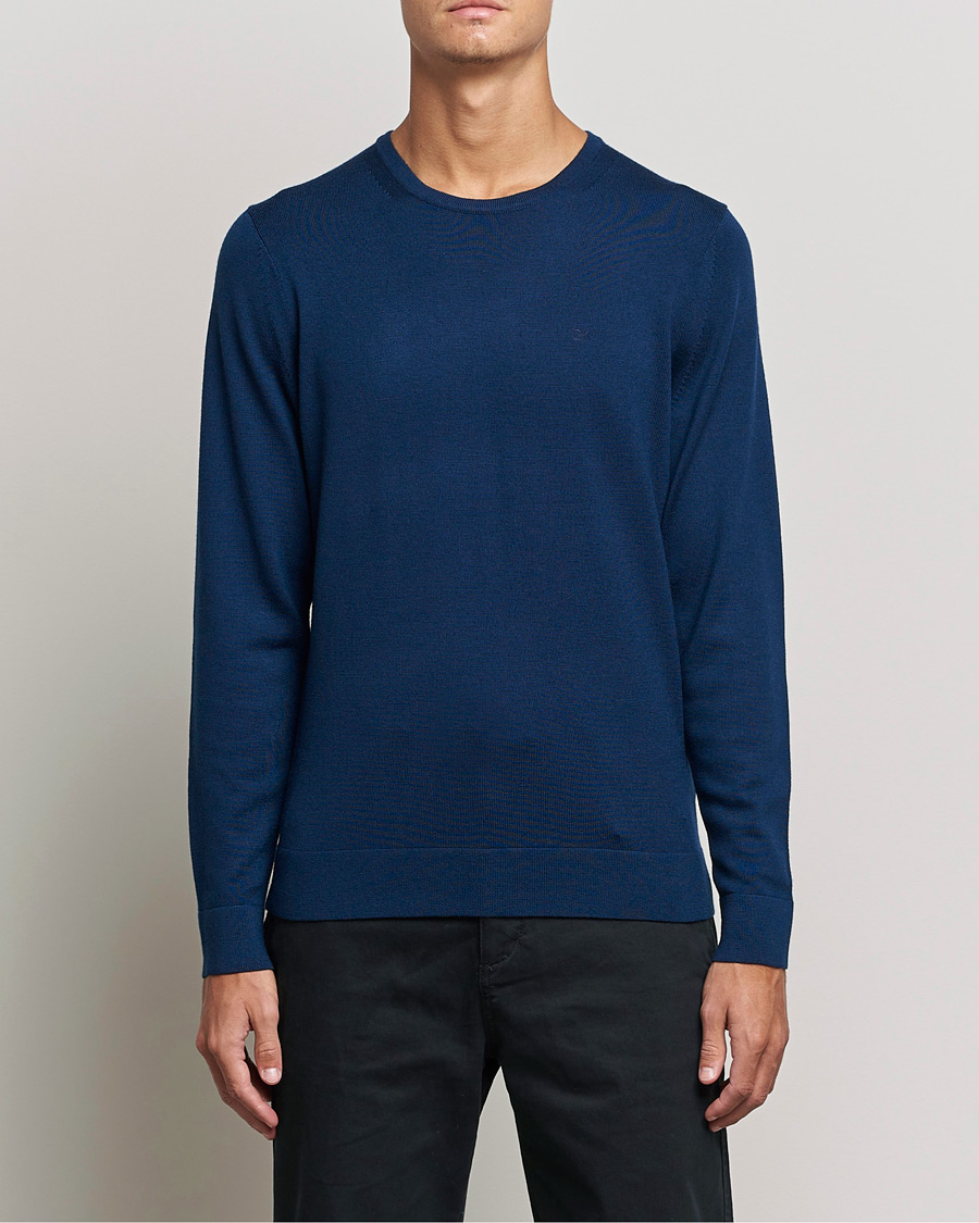 Herren | Pullover | Calvin Klein | Superior Wool Crew Neck Sweater Navy