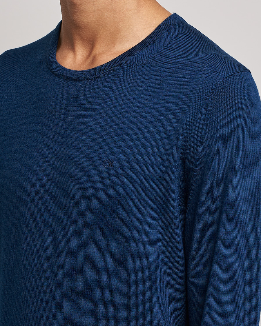 Herren | Pullover | Calvin Klein | Superior Wool Crew Neck Sweater Navy