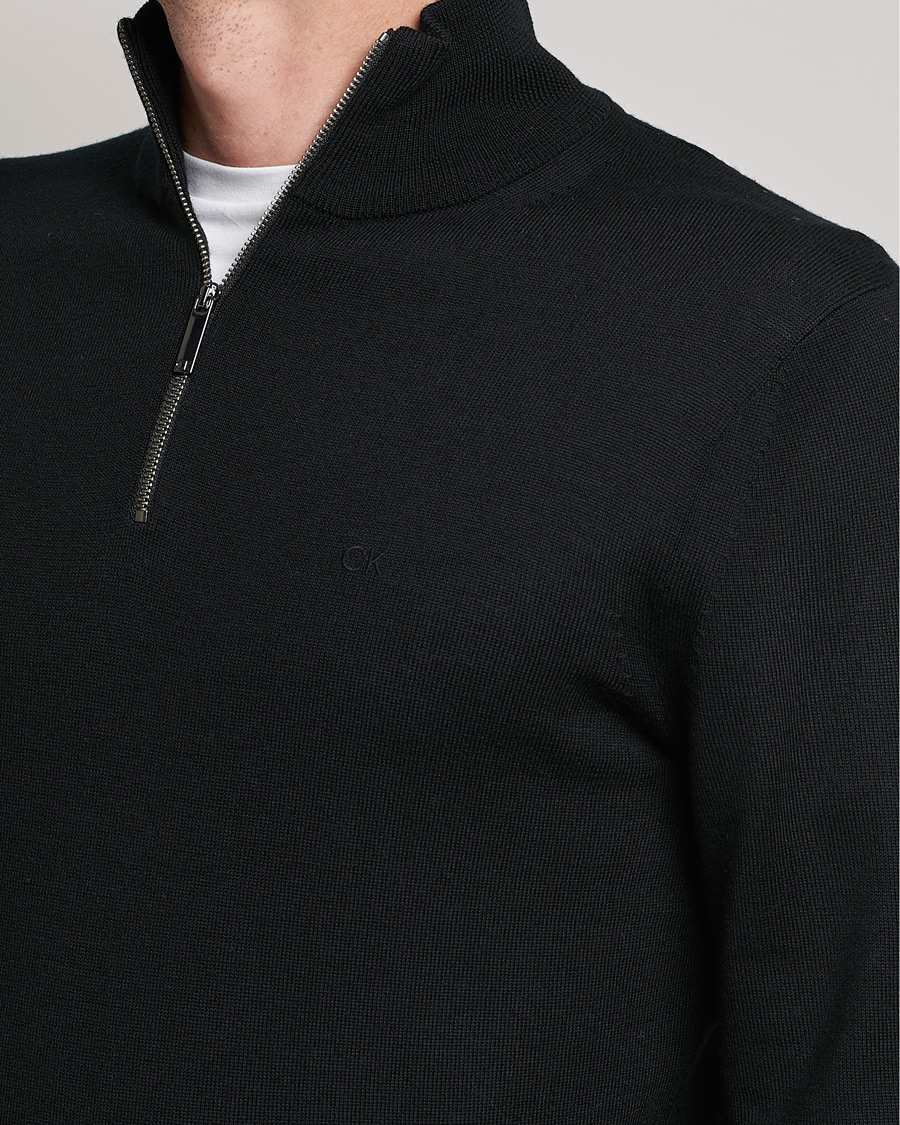 Herren | Pullover | Calvin Klein | Superior Wool Half Zip Sweater Black