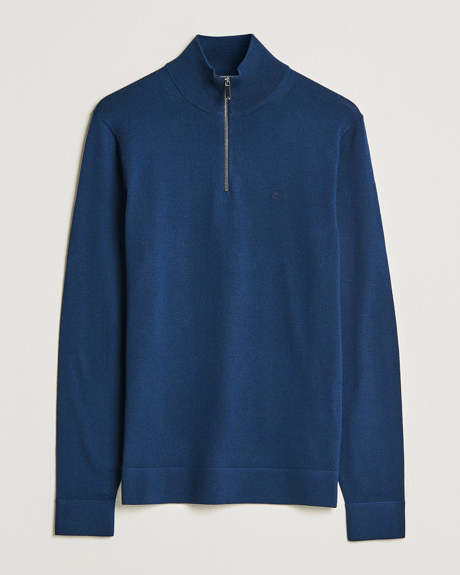 Herren | Pullover | Calvin Klein | Superior Wool Half Zip Sweater Navy