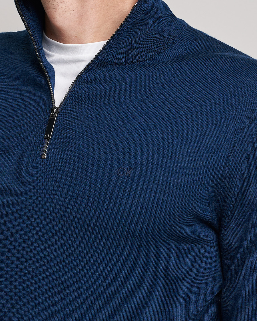 Herren | Pullover | Calvin Klein | Superior Wool Half Zip Sweater Navy
