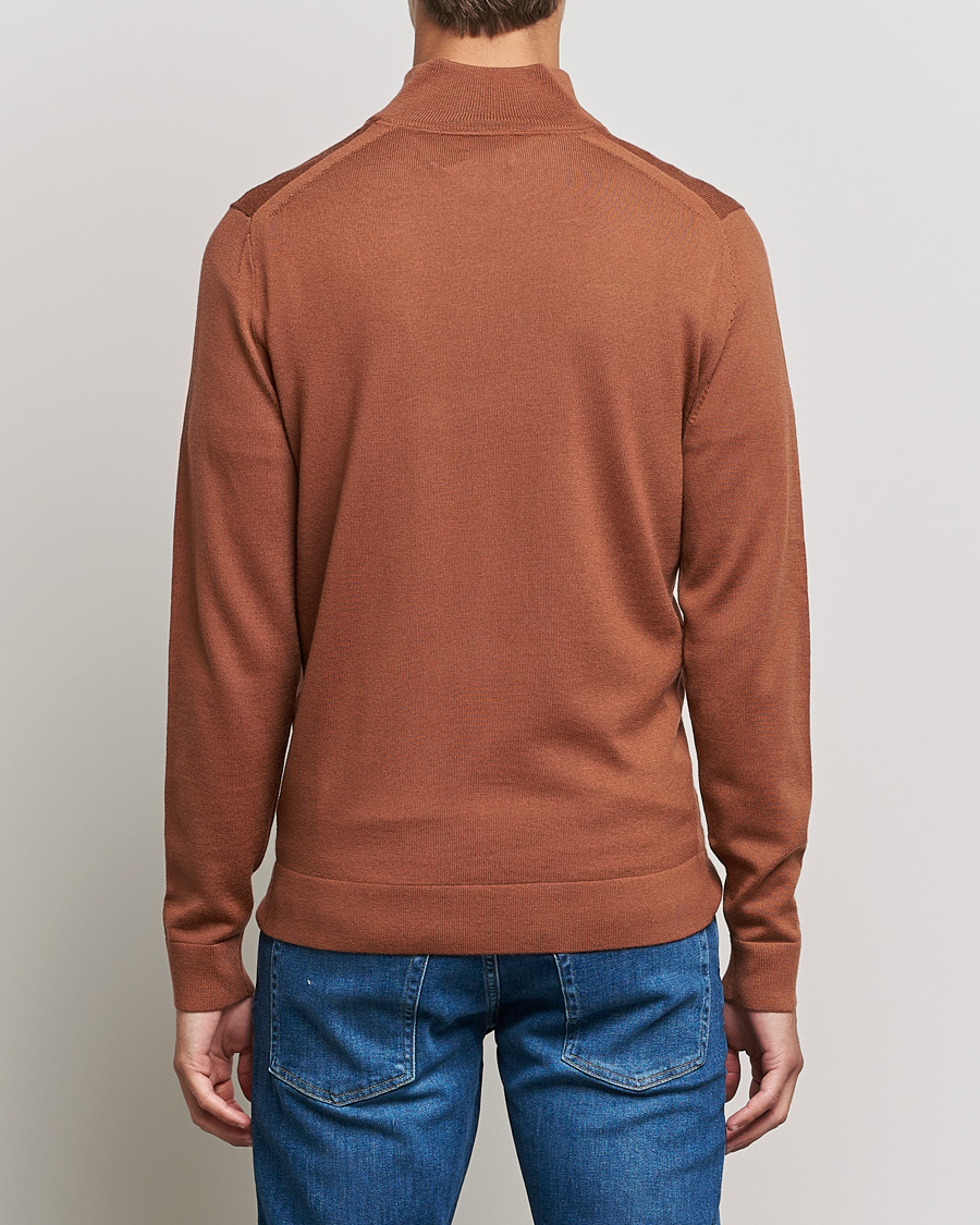 Herren | Pullover | Calvin Klein | Superior Wool Half Zip Sweater Caramel Red