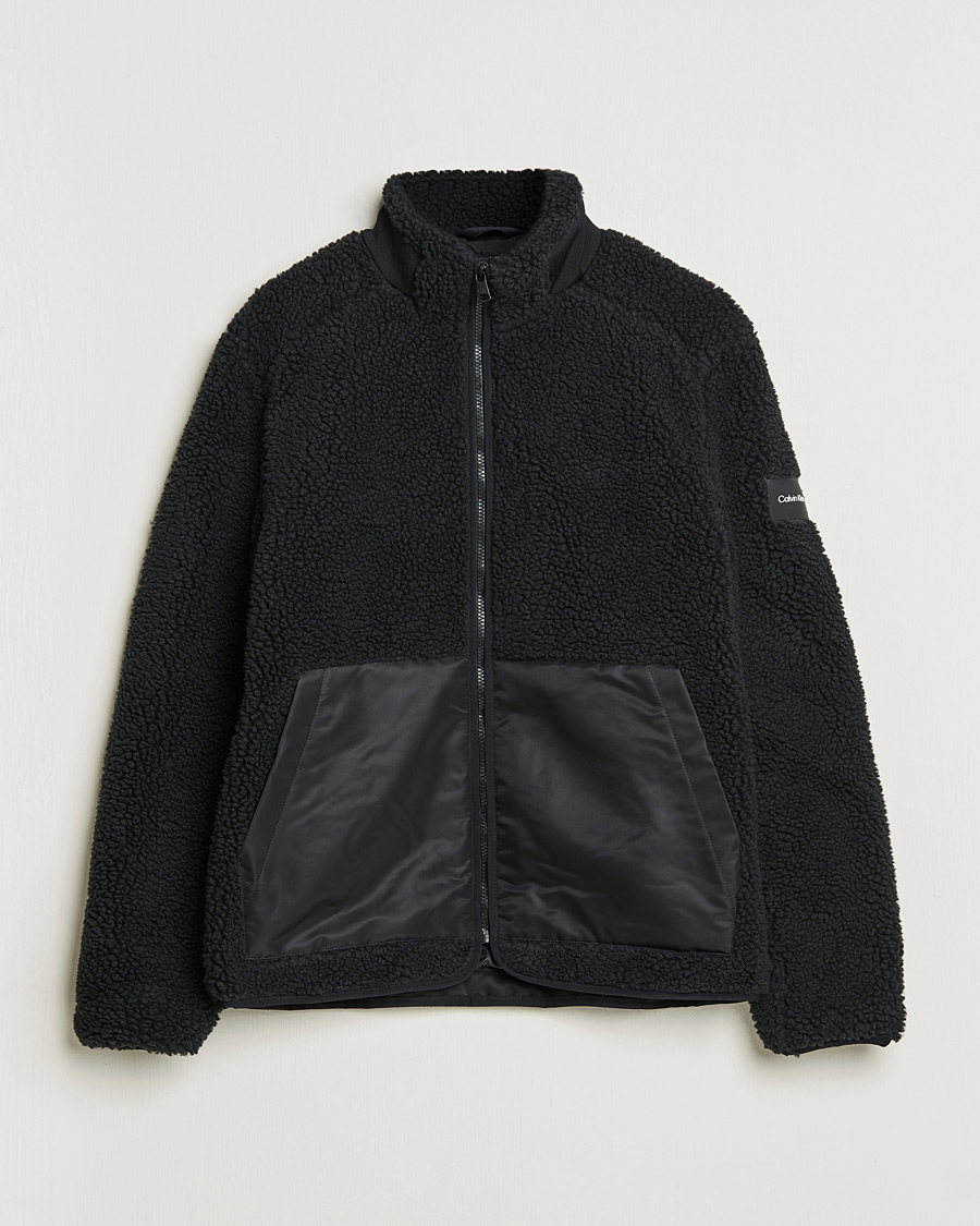 Herren | Pullover | Calvin Klein | Teddy Full Zip Sweater Black